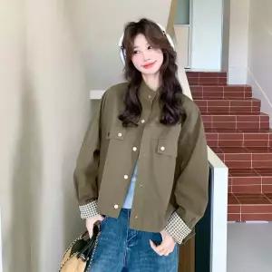 봄 쇼트 재킷 체크 코트 아우터 여성패션 차이나 DL1