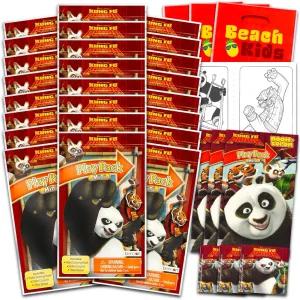 드림웍스 쿵푸팬더 미니 파티 추천 세트 색칠 페이지 스티커 등이 포함된 24개의 플레이 팩 번들 용품