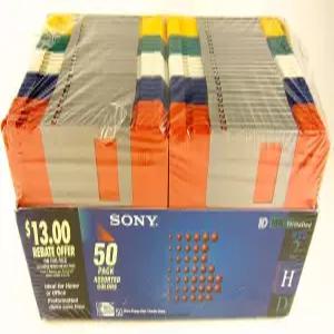소니 플로피 디스크 50팩 3.5인치 MFD-2HD 다양한 색상 IBM 포맷