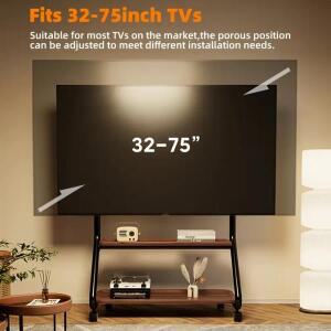 보관 선반 조절식 철제 이동식 TV 스탠드 롤링 스탠드 최대  600x500mm 홈 오피스용 32-75인치 화면용