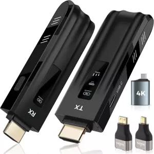 비욘 무선 HDMI 송신기 및 수신기 2026 업그레이드된 LED 디스플레이 4K 디코딩 1080P 출력 플러그 앤