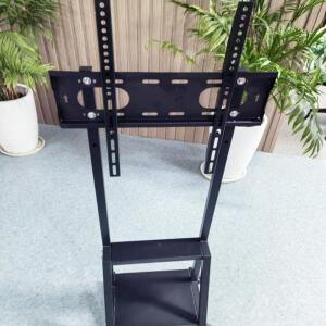 미니 이동식 TV 스탠드 바퀴 달린 카트  32-50인치 TV용 이중 선반 높이   400x400mm