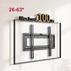 26-63인치 화면용 고정형 TV 벽걸이 브래킷 금속  마운트 400x400mm 하중 50kg/110lb 가정용 안전한 장착