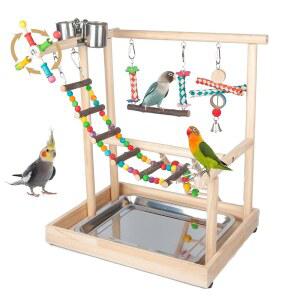 작은 놀이터 앵무새 놀이 그라운드 앵무새 테이블 퀘이커 사다리 씹는 스탠드 CONURE 횃대 장난감 미디엄 등반 그네 COCKATIEL용