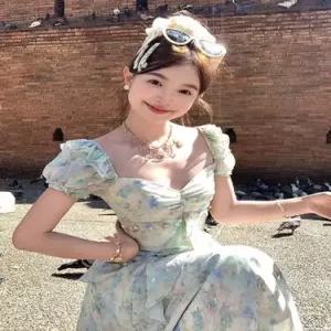 여자 원피스 스커트 롱 여름 트렌디 아이템 쉬폰 프렌치 보카시 HT2