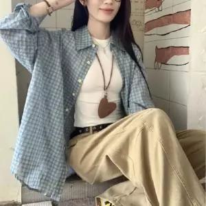 가을룩 여성 캐주얼 숙 DHHL09 난방 여성 플란넬 남방 남자남방 대문자 숙