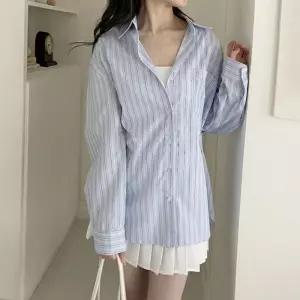 [라일리여성의류] Rly 여성 클래식 긴팔 스트라이프 셔츠