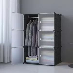 복합 조립식 조립식옷장 4칸 옷장 서랍장 옷장행거 DIY 75X111cm
