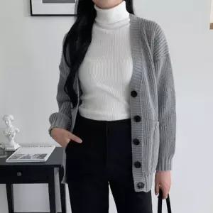 [라일리여성의류] Rly 오버핏 카디건 데일리 루즈핏롱 여자 니트롱 아우