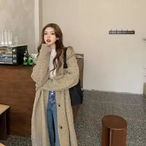 [라일리여성의류] Rly 기본 오픈 숄 가디건 루즈핏 여자 자켓 롱니트