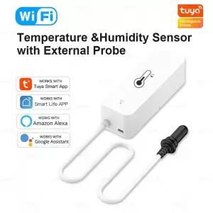 온습도시계 외부 프로브 Tuya WiFi 온도 습도 센서 냉동고 냉장고 어항 무선 온도계 App 모니터