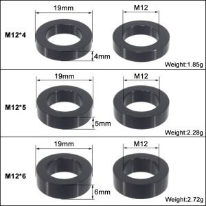 자전거 스루 액슬 꼬치 스페이서 M12x4mm/5mm/6mm/1.5mm/0.5mm MTB 지방 샤프트 와셔 허브 플랫