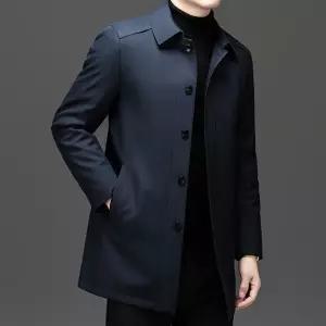남자 트렌치 봄가을 하프 코트 캐주얼 카라넥 싱글 원픽3