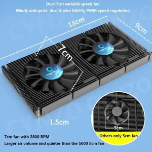 GPU 백플레이트 라디에이터 RTX3090 4090 방열판 패널, 비디오 메모리 VRAM 3080/3070 PWM 듀얼 냉각 팬