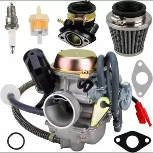 LED전구 150cc gy6 카뷰레터 PD24J 4행정 엔진용 125cc 150cc 152QMJ 157QMI 24mm 전기 초크 흡기 매니폴드