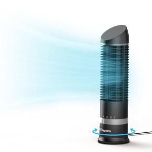 DR 16인치 소형 타워형 선풍기 60 진동 선풍기 3단 속도 실내용 블레이드리스 테이블탑형 사무실용 휴대용 테이블형 데스크탑용 준비