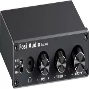 PC용 Fosi 오디오 4분기 DAC 헤드폰 앰프 가정용 스테레오 및 전원 스피커용 데스크톱 디지털-아날로그