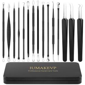 여드름 포퍼 도구 스테인리스 스틸 15 키트 PCS 전문 블랙헤드 리무버 IUMAKEVP