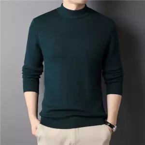 남친 니트 폴라 봄가을 단색 반 슬림 스웨터 이너 패피3