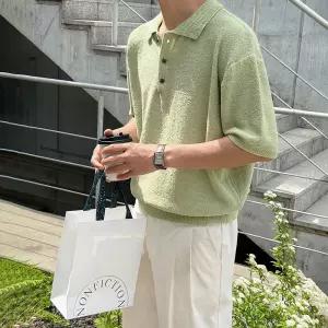 남친 니트 폴라 빈티지 티셔츠 반팔 여름 루즈핏 캐주얼 뒤집기 패피2