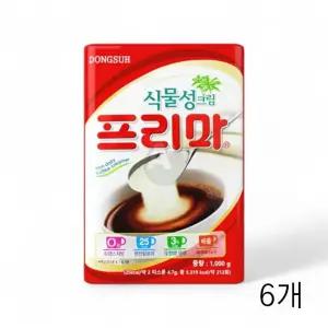 TBZ 동서식품 식물성크림 프리마 1kg X 6개 업소용 식당용 프림 원두프림 프림커피 자판기용