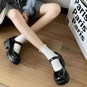[라일리] Rly 여성 통굽 로퍼 메리제인 슈즈 둥근코 버클