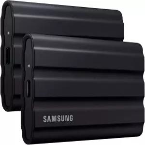 삼성 MU-PE4T0S T7 4TB 쉴드 휴대용 SSD USB 3.2 블랙(2팩)