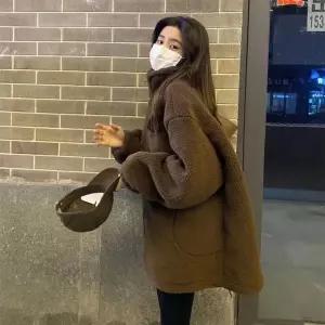 마요 여성모피코트 램스울 상의 도톰 코트 빅사이즈 UNO1