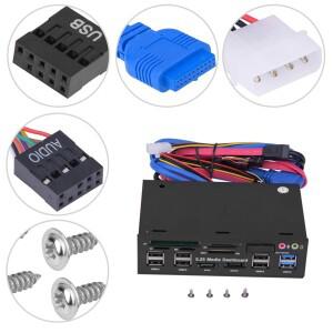 5.25인치 미디어 대시보드 전면 패널 USB3.0/2.0 허브 ESATA 오디오 멀티 카드 리더