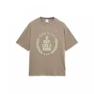PUMA 푸마 x OPEN YY 하프 슬리브 탑 - 데저트더스트 950523-04 929616