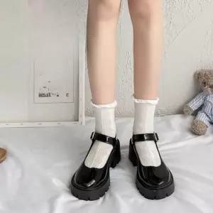 [라일리] Rly 발편한 신발 버클 여성 통굽 로퍼 광택 구두