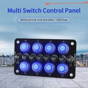 8갱 로커 스위치 패널 12V-24V 멀티 포트 전원 퓨즈 거치대 자동차 트럭 해양 캠핑카 방수