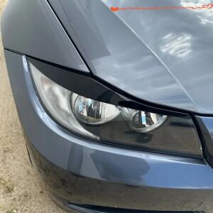 ABS 글로스 블랙 헤드라이트 눈썹 눈꺼풀 BMW 3 시리즈 E90 2005 세단 투어링 스티커