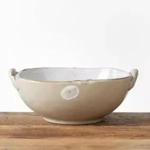 이천도자기 미색꽃 넓은 찜기 그릇 대 23cm