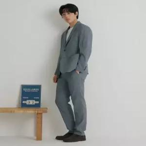 빈폴 멘 시어서커 패턴 셋업 스탠다드핏 팬츠 네이비 BC6321C54R