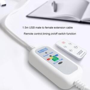1.5m 5V 원격 2/4/8/12 시간 타이밍 ON OFF 스위치 USB 연장 전원 케이블 팬 램프 충전기