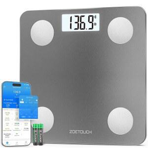 ZOETOUCH 체중을 위한 스마트 욕실 저울 앱과 체중계 분석기가 근육량 14가지 작동 기계 디지털 BMI 체성분 함께 블루투스 있는 사람들을 체지방