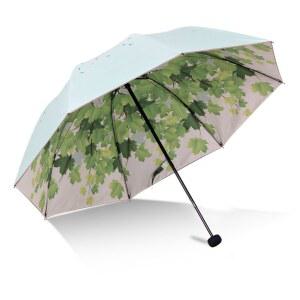 GREEN TREE 우산 50 햇빛 컴팩트 방지 UPF 여행용 나뭇잎 접이식 차단 자외선