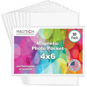 Magtech 마그네틱 포켓 액자, 흰색, 4 x 6 인치 사진, 10, 미국산 팩 (14610)