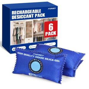 FURWEY 100G 표시 충전식 보관용 건조제 패킷 6팩 색상 실리카겔 흡수제 수분