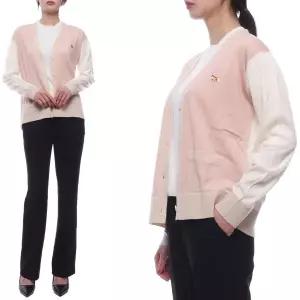 [롯데백화점]메종 키츠네 24FW 여성 베이비 폭스 패치 컬러 블록 가디건 MW00505KT1036 P628 24F