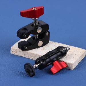 알루미늄 클램프 더블 볼 헤드 매직 암 1/4'' 3/8'' 홀 폰 비디오 마운트 카메라 모니터 LED 라이트 마이크