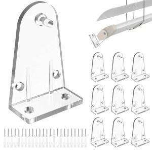 12개 2인치 홀드 다운 브래킷, 클리어 컬러 플라스틱 블라인드 하단 레일 클립 후크 홀더 브래킷 하이 프로파일 블라인드, 윈도우 도어, 수평 그늘막 교체용