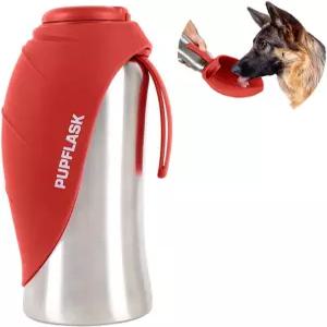PupFlask 대형 개 물병 27 또는 40 OZ 스테인리스 스틸 편리한 음료 디스펜서 강아지 여행용 휴대용