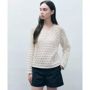 브랜드정품 몽돌 MONGDOL 네트 스카시 롱 슬리브 니트 탑 오트밀 MDKT095OATMEAL 162540