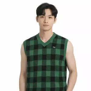 [P&F] 남성 깅엄 체크 캐시미어 골프 니트 베스트 LB-VEG-2212