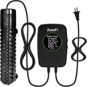 ZazaFi 수족관 히터 100W 고온 보호 기능이 있는 어항 바닷물이나 담수를 떠날 때 자동 전원이 꺼지는