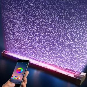 스마트 앱 제어 LED 수족관 조명 1 600만 가지 색상 12가지 동적 효과 나노 에어 버블이 있는 수조 장식용