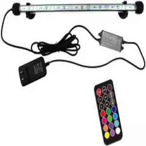 COVOART 15인치 LED 수족관 조명 2.5W 어항 수중 21개의 비드 12가지 색상 19가지 모드 밝기 조절 가능한