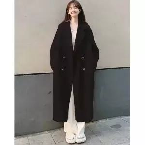 여성 모직 모직코트 코트 봄가을 원픽3